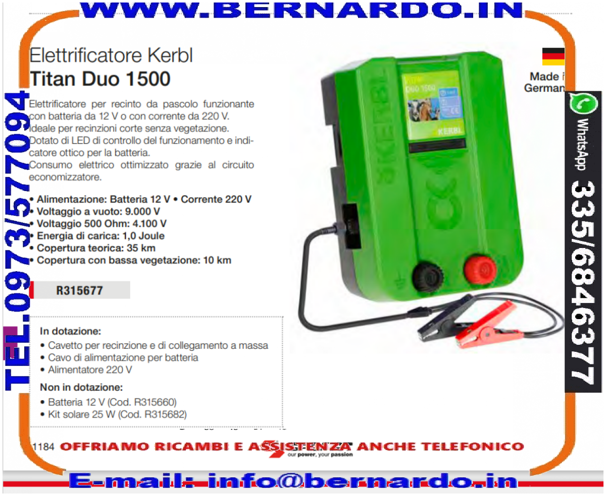 Elettrificatore per recinti elettrici da 230 V TITAN Ni 16000 Variante  Elettrificatore N16000